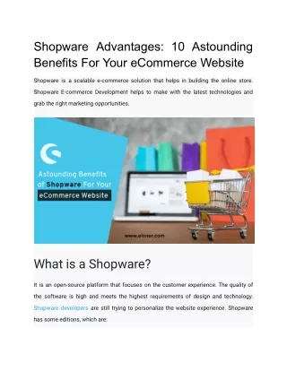 shopware advantages 10 astounding benefits