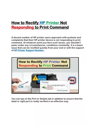 How to Rectify HP Printer Not Responding to Print Command