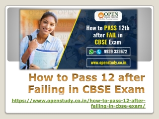How to Pass 12 after Failing in CBSE Exam