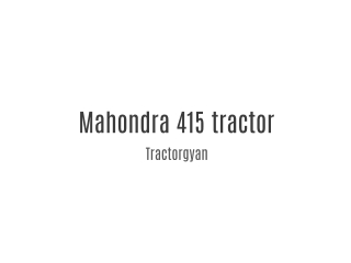 mahindra 415 Di tractor price spefications and feature