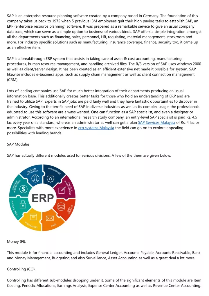 sap is an enterprise resource planning software