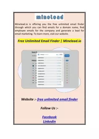 Free Unlimited Email Finder  Minelead.i