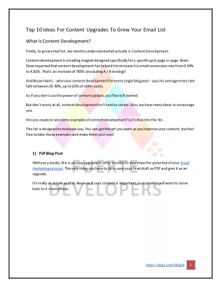 top 10 ideas for content upgrades to grow your