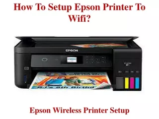 how to setup epson printer to wifi
