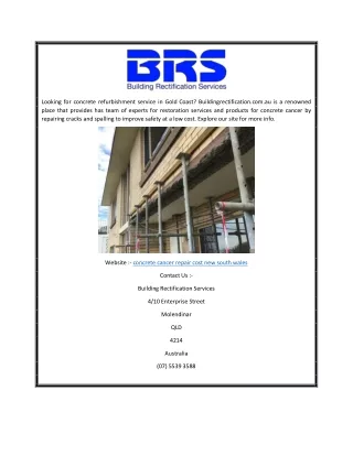 Concrete Cancer Repair Cost New South Wales ] Buildingrectification.com.au
