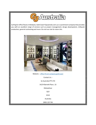 office fit out company gold coast
