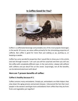 Is coffee good for you