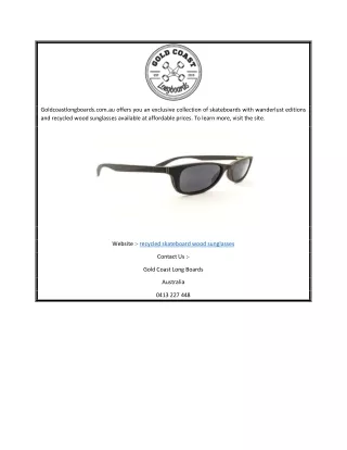 recycled skateboard wood sunglasses
