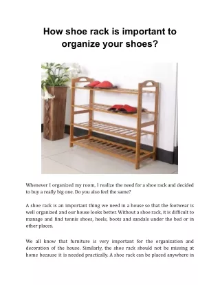 How shoe rack is important to organize your shoes