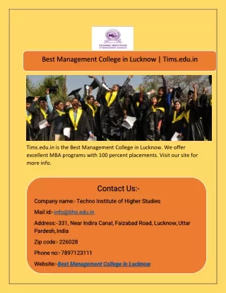 Best Management College in Lucknow  Tims.edu.in