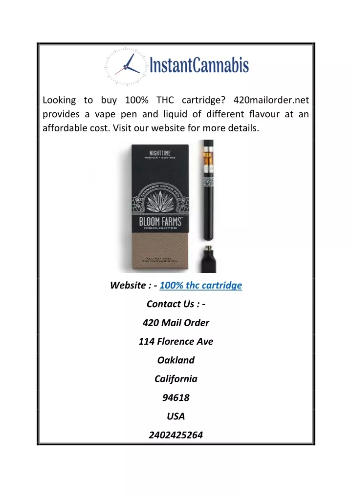 looking to buy 100 thc cartridge 420mailorder