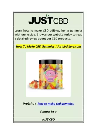 learn how to make cbd edibles hemp gummies with