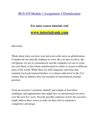BUS 470 Education Organization- tutorialrank.com