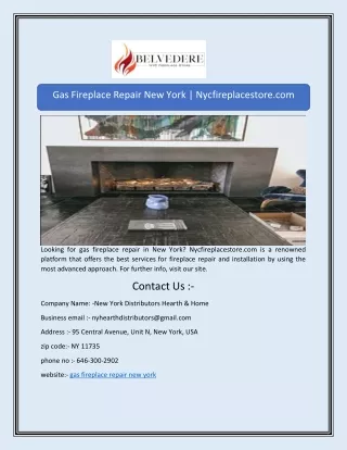 Gas Fireplace Repair New York | Nycfireplacestore.com