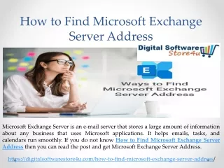 How to Find Microsoft Exchange Server Address