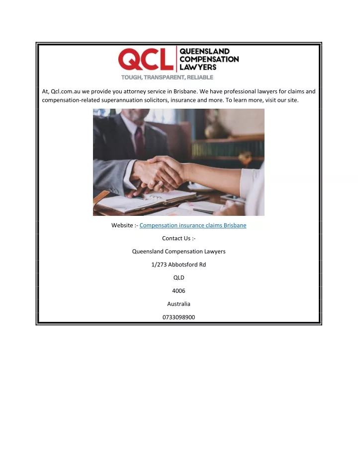 at qcl com au we provide you attorney service