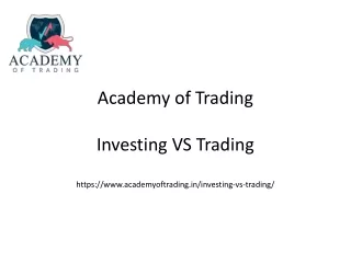 Investing vs Trading