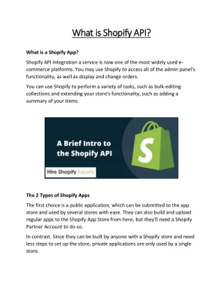 What is Shopify API