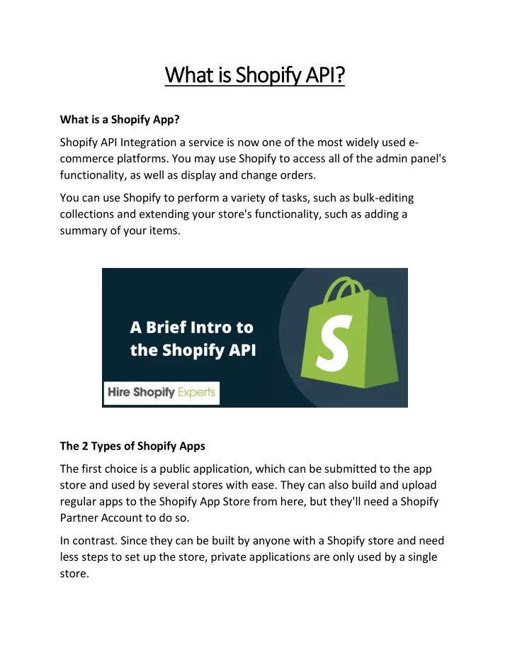 what is shopify api what is shopify api