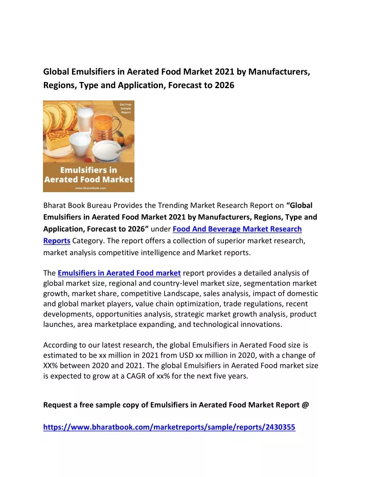 PPT - Global Emulsifiers in Aerated Food Market 2021 by Manufacturers ...