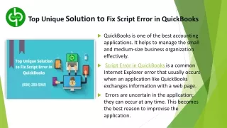 Top Unique Solution to Fix Script Error in QuickBooks