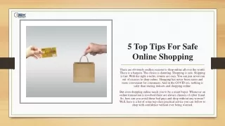 5 Top Tips for safe online shopping