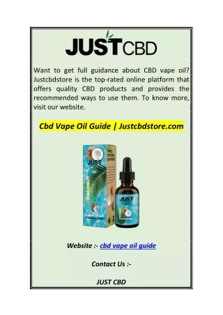 want to get full guidance about cbd vape