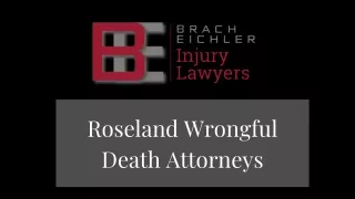 Roseland Wrongful Death Attorneys