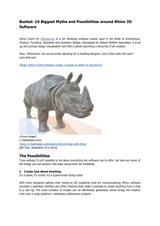 Busted 10 Biggest Myths and Possibilities around Rhino 3D Software