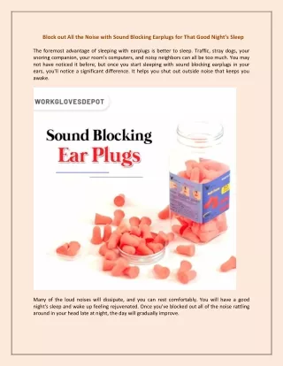 block out all the noise with sound blocking