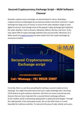 secured cryptocurrency exchange script