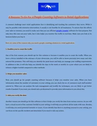 4 Reasons To Go For A People-Counting Software in Retail Applications