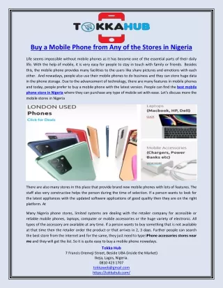 Buy a Mobile Phone from Any of the Stores in Nigeria