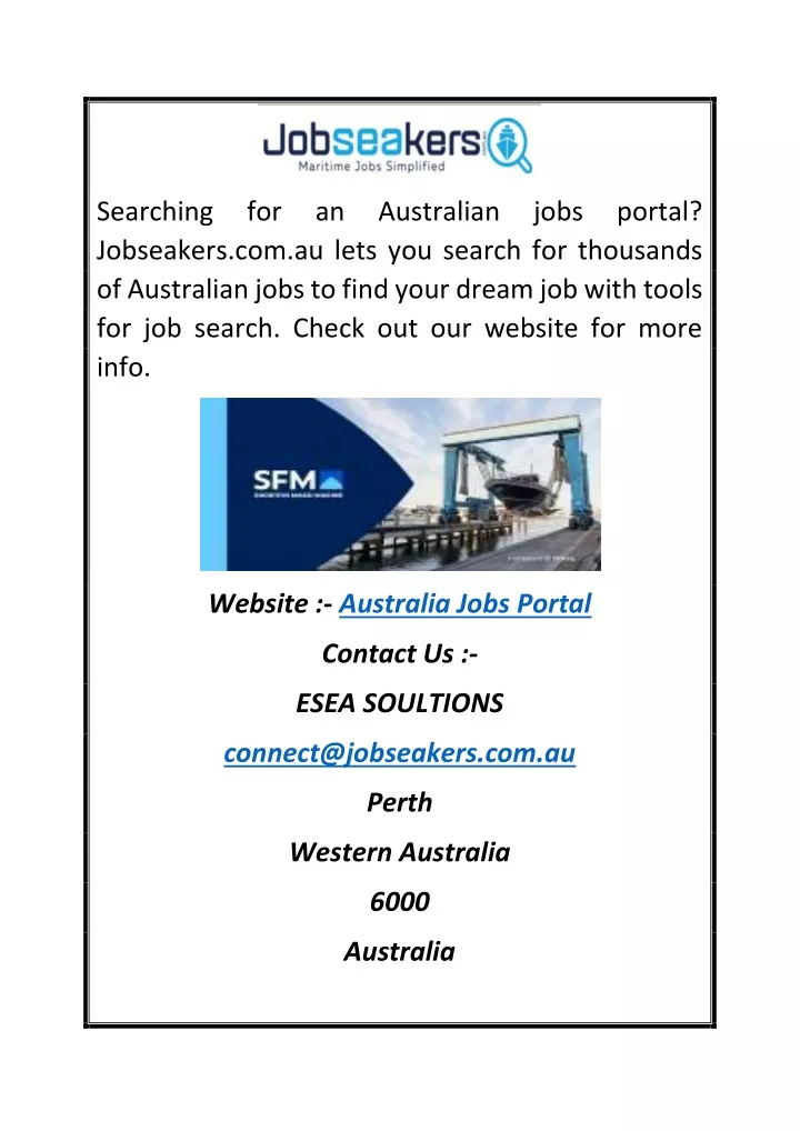 searching jobseakers com au lets you search