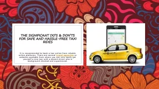 the significant do s don ts for safe and hassle free taxi rides