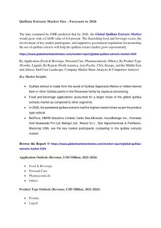 quillaia extracts market size forecasts to 2026