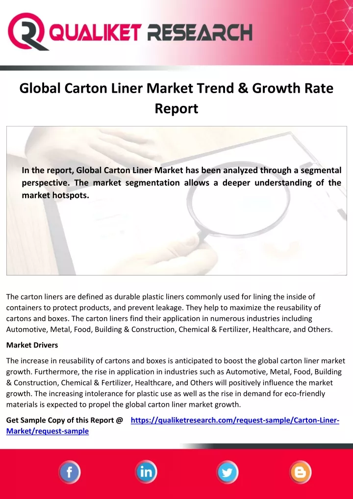 global carton liner market trend growth rate
