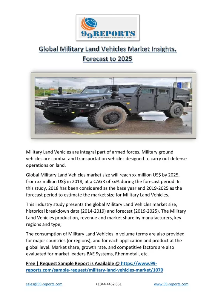 military land vehicles are integral part of armed