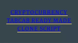 Tab Cab Booking Clone Script - CryptoCurrency Integrations