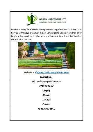Calgary Landscaping Contractors | Hblandscaping.ca