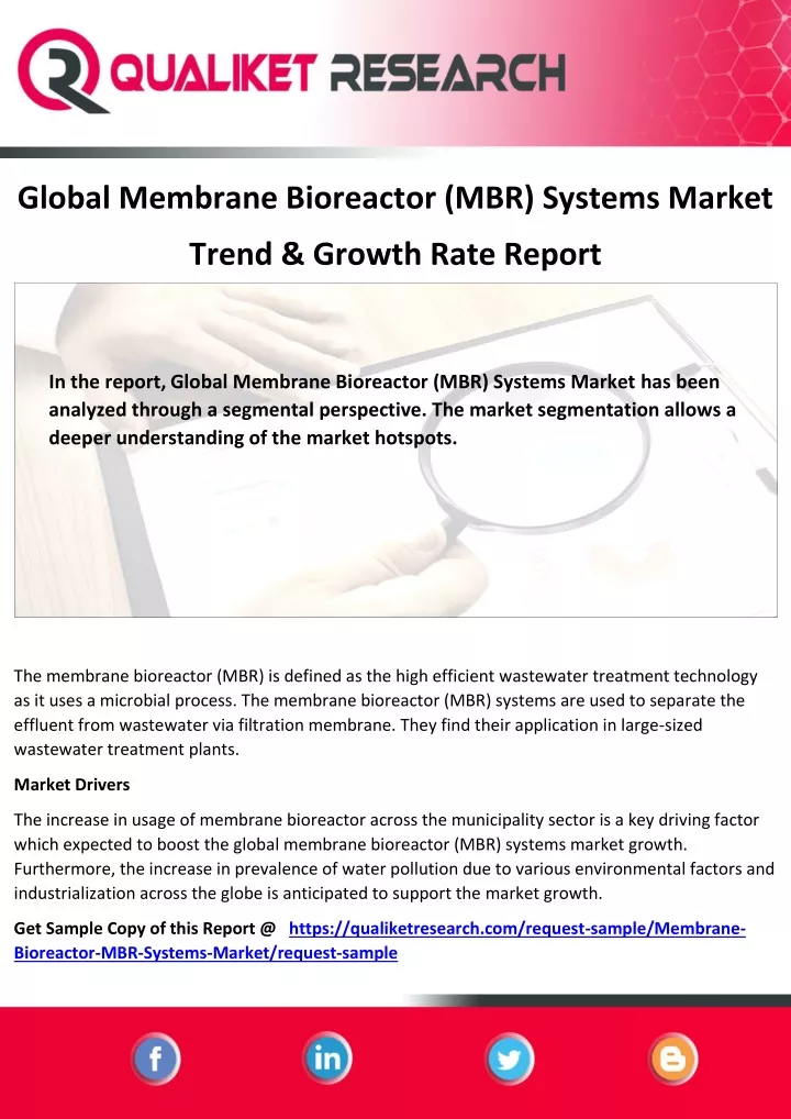 global membrane bioreactor mbr systems market