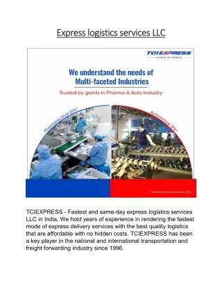 express logistics services llc express logistics