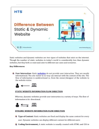 static websites and dynamic websites