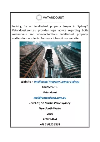 Intellectual Property Lawyer Sydney | Vatandoust.com.au