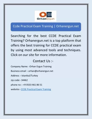 ccde practical exam training orhanergun net