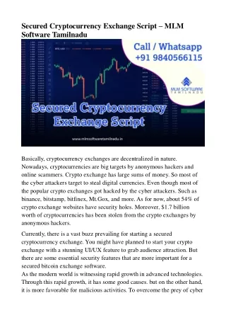 secured cryptocurrency exchange script