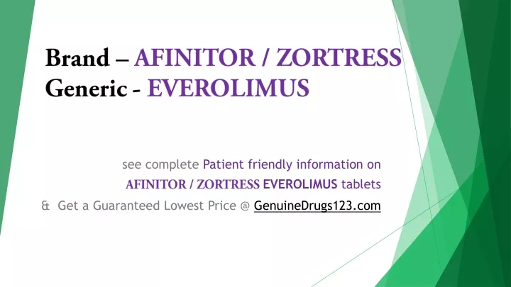 brand afinitor zortress generic everolimus