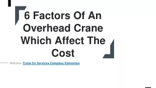 6 factors of an overhead crane which affect the cost