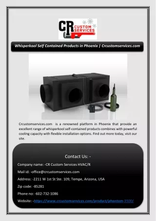 whisperkool self contained products in phoenix