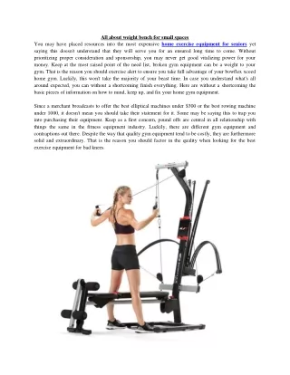all about weight bench for small spaces